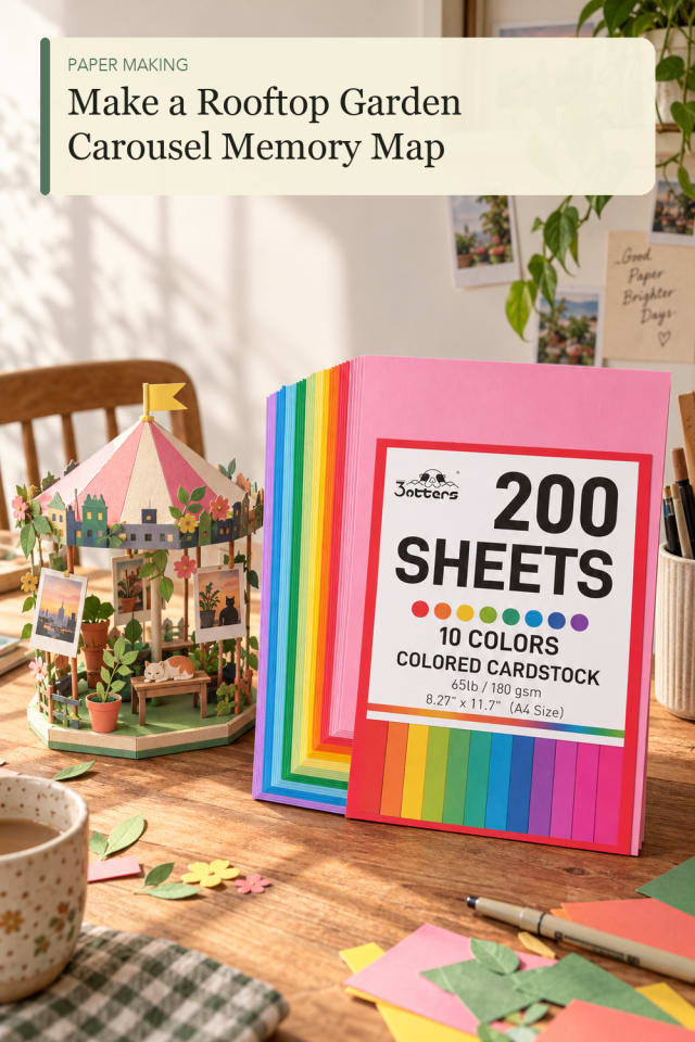 Rooftop Garden Carousel Memory Map — Creative Paper Craft Project Inspiration for Creative Makers maker-lifestyle pin