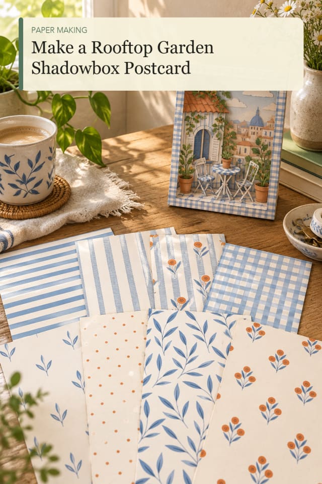 Rooftop Garden Shadowbox Postcard — Creative Paper Craft Project Inspiration for Creative Makers maker-lifestyle pin