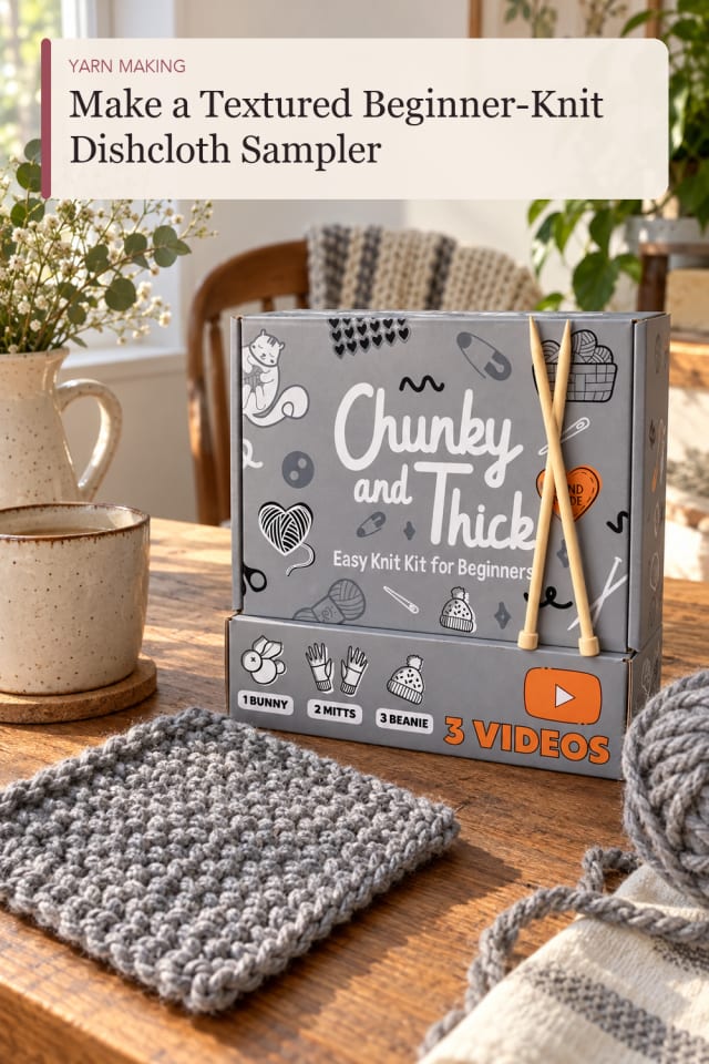 Textured Beginner Knit Dishcloth Sampler — DIY Crochet and Yarn Craft Project and Supply Inspiration maker-lifestyle pin