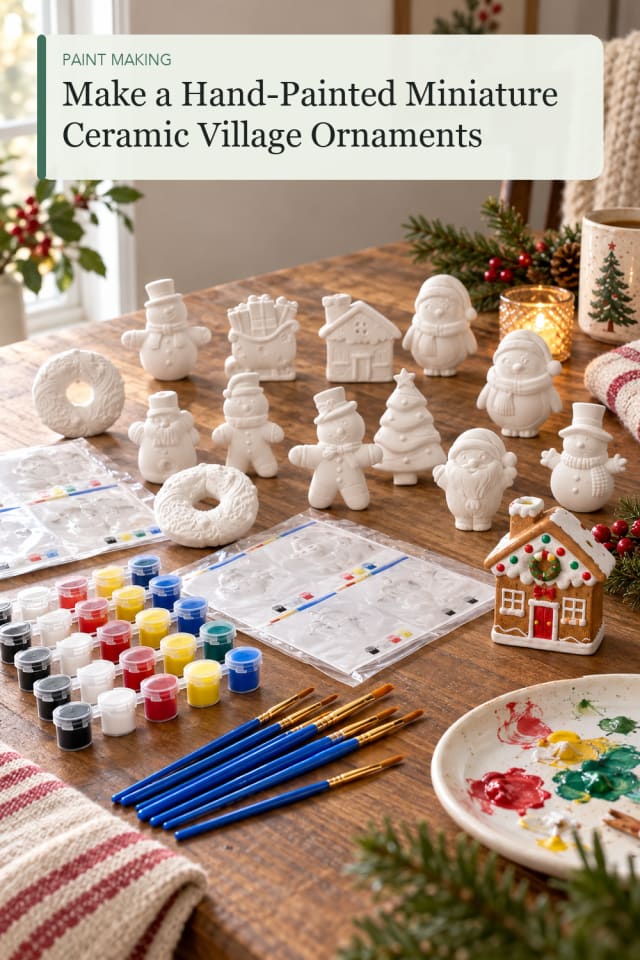 Hand Painted Miniature Ceramic Village Ornaments — DIY Painting Craft Project and Supply Inspiration maker-lifestyle pin