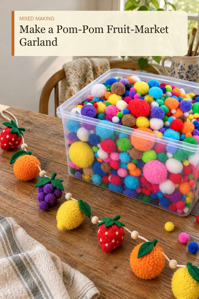 Pom Pom Fruit Market Garland — Original DIY Project and Craft Supply Inspiration for Creative Makers maker-lifestyle pin