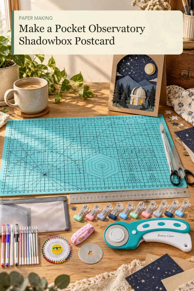Pocket Observatory Shadowbox Postcard — Creative Paper Craft Project Inspiration for Creative Makers maker-lifestyle pin