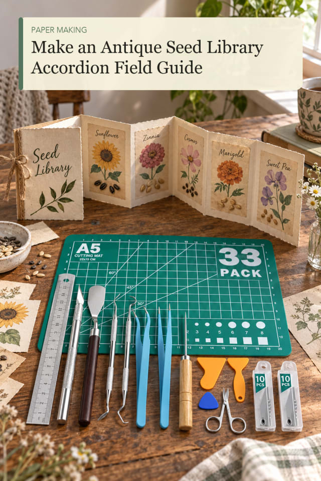 Antique Seed Library Accordion Field Guide — DIY Paper Craft Project Inspiration for Creative Makers maker-lifestyle pin