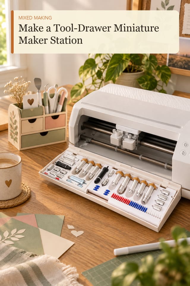 Tool Drawer Miniature Maker Station — Creative Mixed Media Project Inspiration for Creative Makers maker-lifestyle pin
