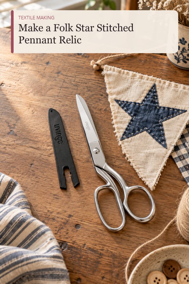 Folk Star Stitched Pennant Relic — Creative Sewing and Textile Craft Project and Supply Inspiration maker-lifestyle pin