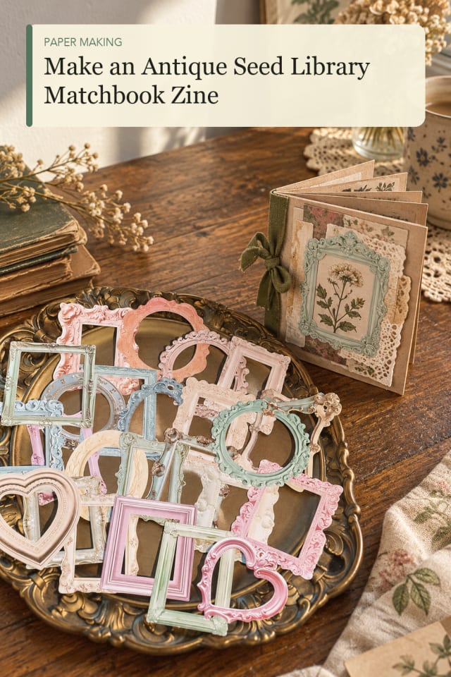 Antique Seed Library Matchbook Zine — Creative Paper Craft Project Inspiration for Creative Makers maker-lifestyle pin