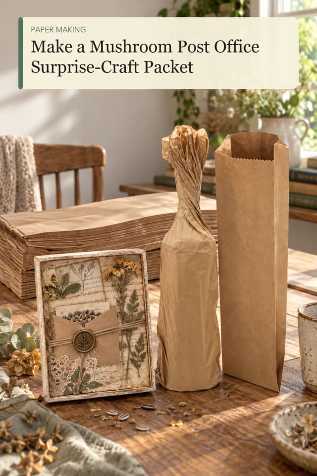 Mushroom Post Office Surprise Craft Packet — DIY Paper Craft Project Inspiration for Creative Makers maker-lifestyle pin
