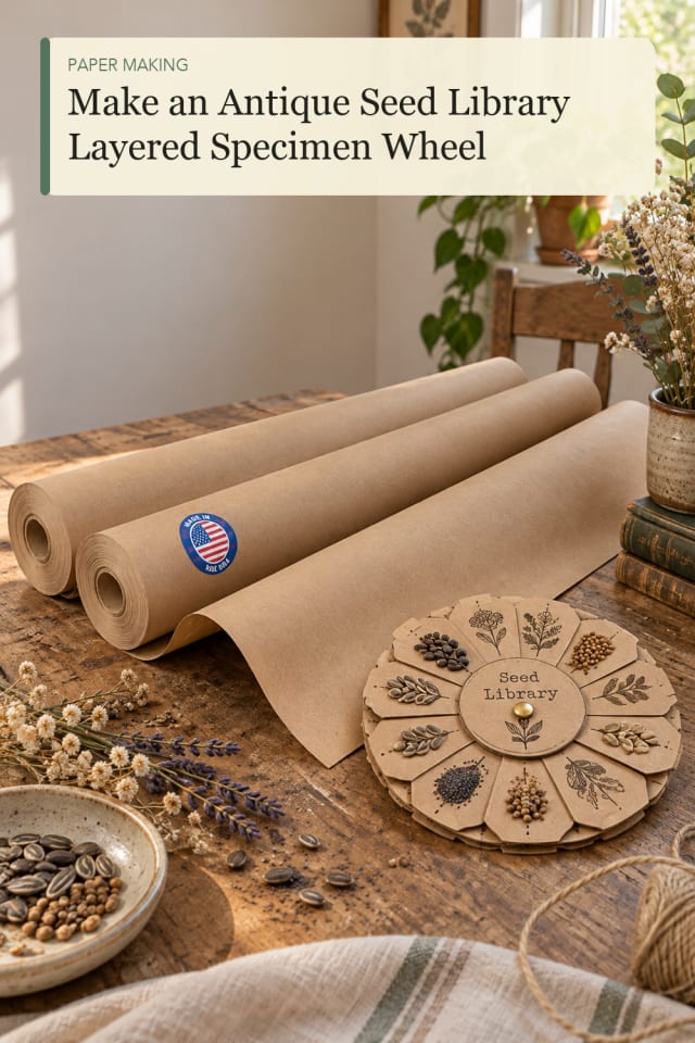 Antique Seed Library Layered Specimen Wheel — Creative Paper Craft Craft Project for Creative Makers maker-lifestyle pin