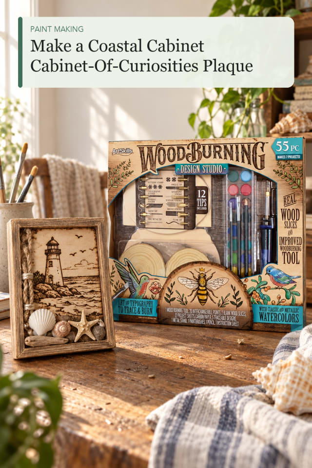 Coastal Cabinet Cabinet Of Curiosities Plaque — DIY Painting Project Inspiration for Creative Makers maker-lifestyle pin
