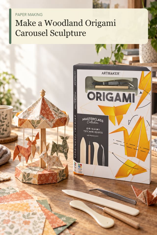 Woodland Origami Carousel Sculpture — Creative Paper Craft Project Inspiration for Creative Makers maker-lifestyle pin
