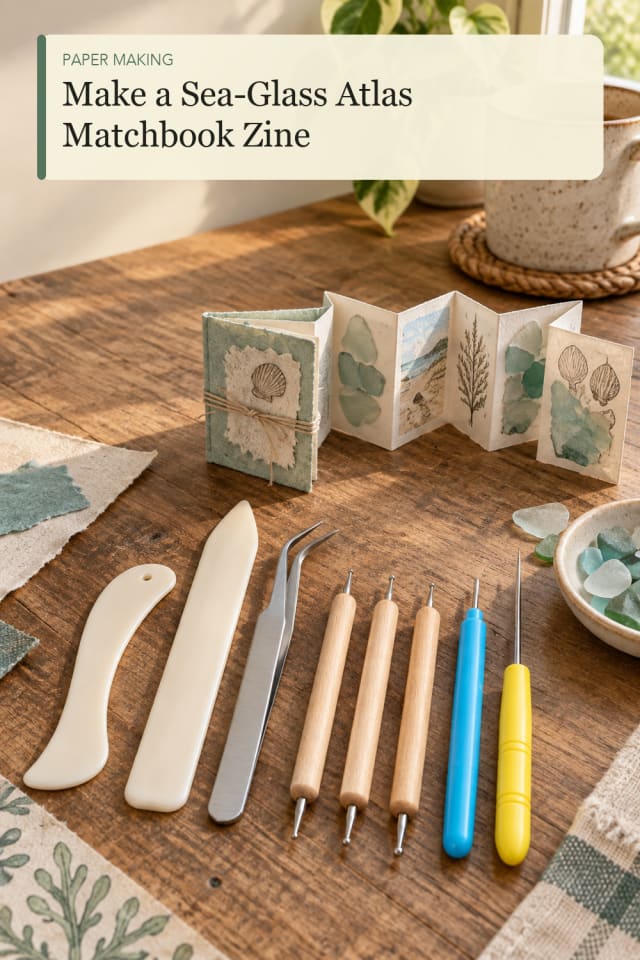 Sea Glass Atlas Matchbook Zine — Original Handmade Craft Project and Supply Inspiration for Makers maker-lifestyle pin