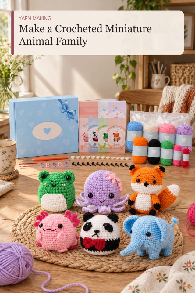 Crocheted Miniature Animal Family — Creative Crochet and Yarn Craft Project and Supply Inspiration maker-lifestyle pin