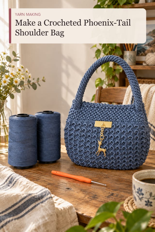 Crocheted Phoenix Tail Shoulder Bag — Creative Crochet and Yarn Craft Project and Supply Inspiration maker-lifestyle pin