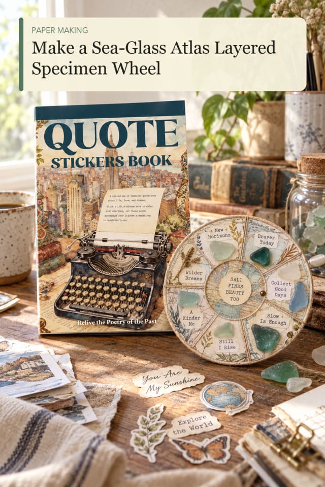 Sea Glass Atlas Layered Specimen Wheel — Creative Paper Craft Craft Project and Supply Inspiration maker-lifestyle pin