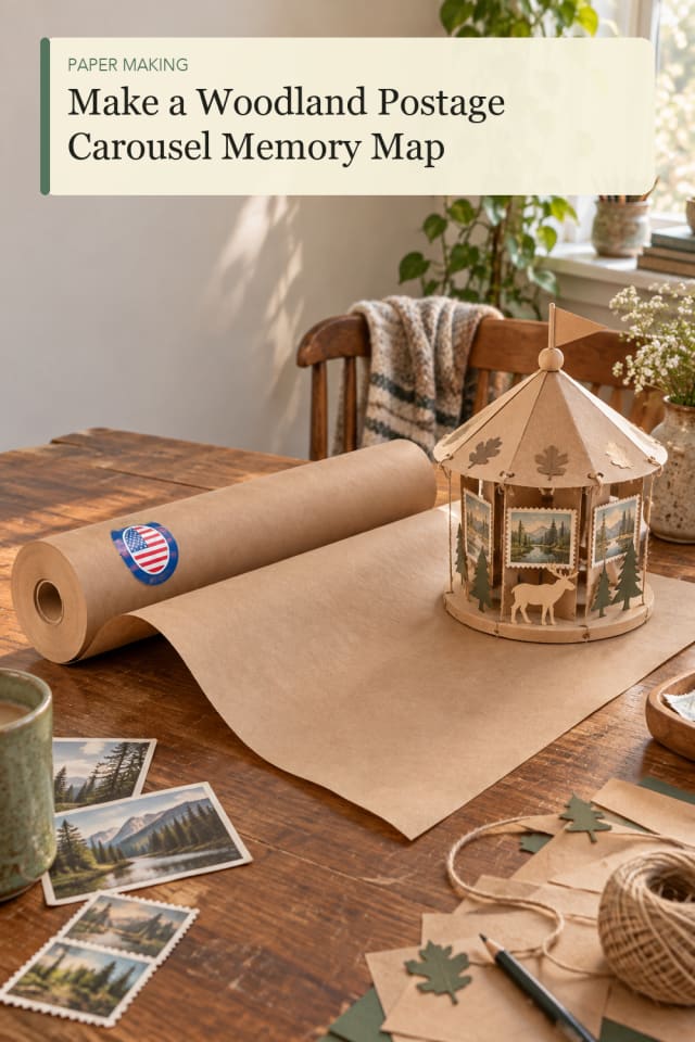 Woodland Postage Carousel Memory Map — Creative Paper Craft Project Inspiration for Creative Makers maker-lifestyle pin