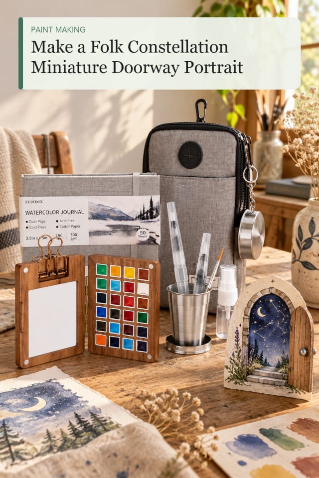 Folk Constellation Miniature Doorway Portrait — DIY Painting Project Inspiration for Creative Makers maker-lifestyle pin