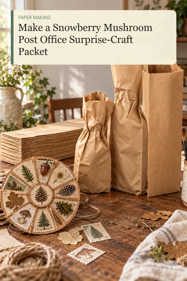 Snowberry Mushroom Post Office Surprise Craft Packet — Paper Craft Craft Project for Creative Makers maker-lifestyle pin