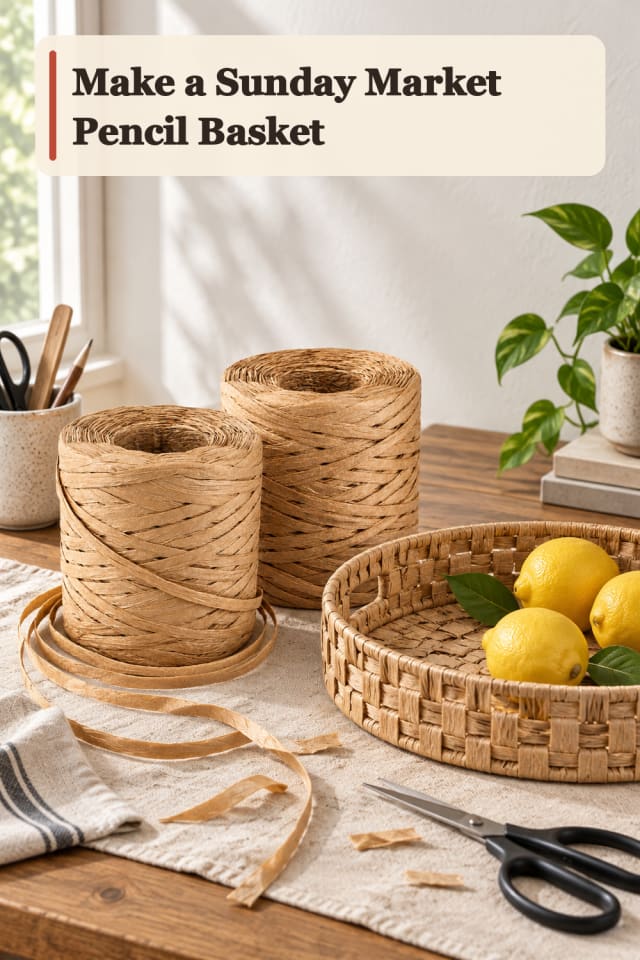 Sunday Market Pencil Basket — Basket Weaving Project Inspiration maker-lifestyle pin