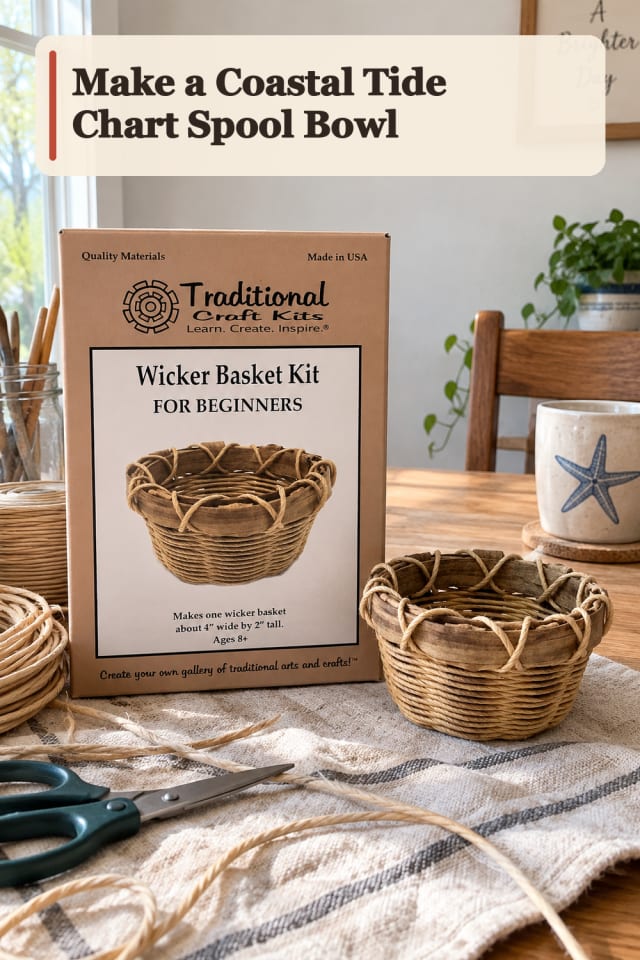 Coastal Tide Chart Spool Bowl — Basket Weaving Project Inspiration maker-lifestyle pin