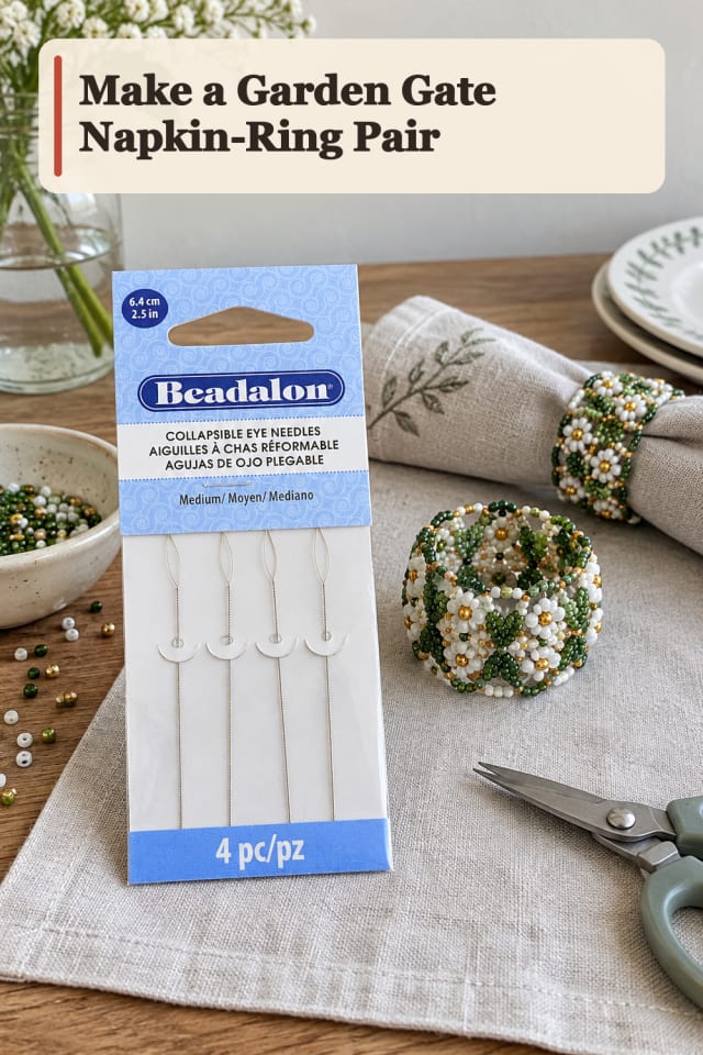 Garden Gate Napkin Ring Pair — Bead Loom Project Inspiration maker-lifestyle pin