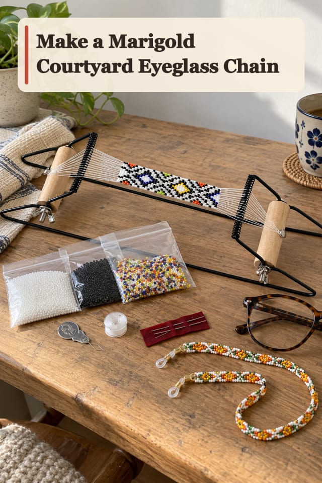 Marigold Courtyard Eyeglass Chain — Bead Loom Project Inspiration maker-lifestyle pin