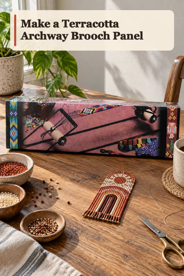 Terracotta Archway Brooch Panel — Bead Loom Project Inspiration maker-lifestyle pin