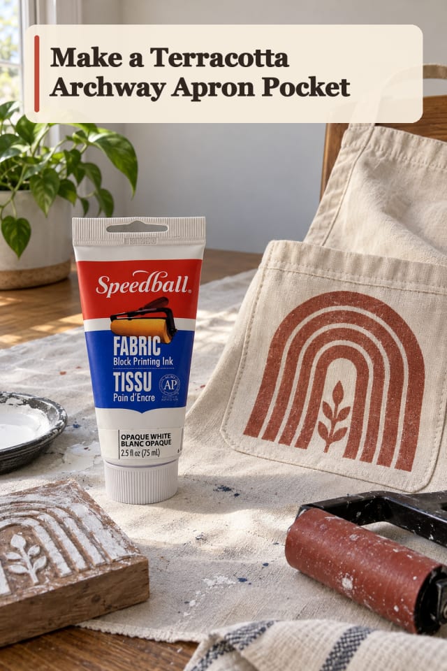 Terracotta Archway Apron Pocket — Fabric Printing Project Inspiration maker-lifestyle pin