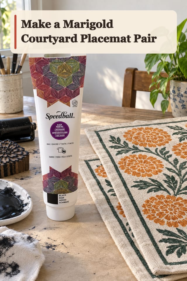 Marigold Courtyard Placemat Pair — Fabric Printing Project Inspiration maker-lifestyle pin
