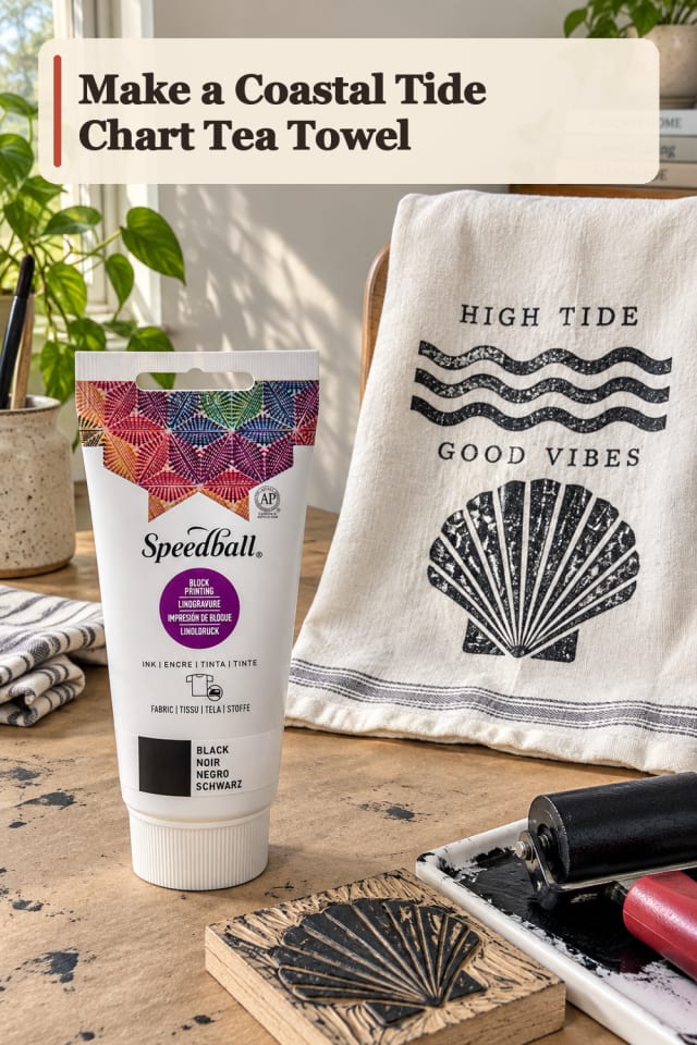 Coastal Tide Chart Tea Towel — Fabric Printing Project Inspiration maker-lifestyle pin