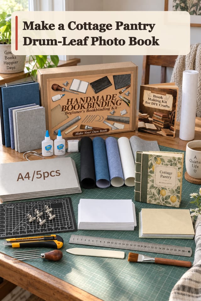 Cottage Pantry Drum Leaf Photo Book — Bookbinding Project Inspiration maker-lifestyle pin