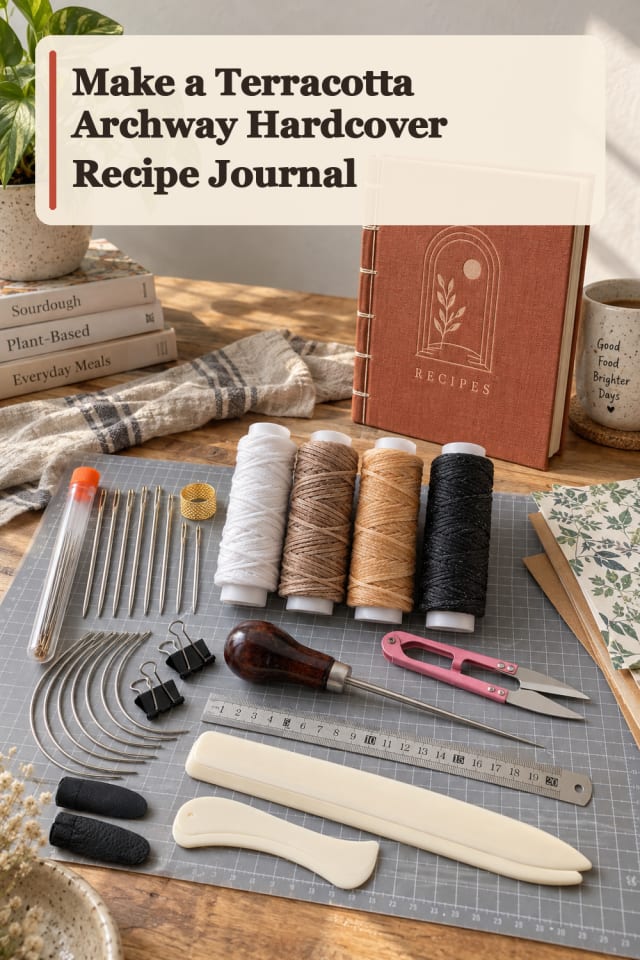 Terracotta Archway Hardcover Recipe Journal — Bookbinding Project Inspiration maker-lifestyle pin