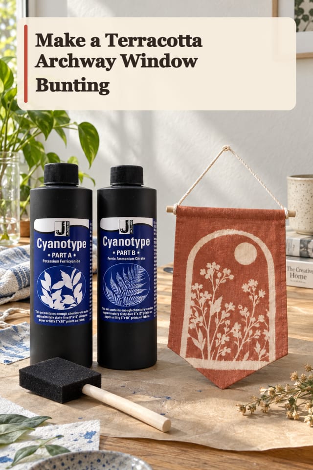 Terracotta Archway Window Bunting — Cyanotype Project Inspiration maker-lifestyle pin