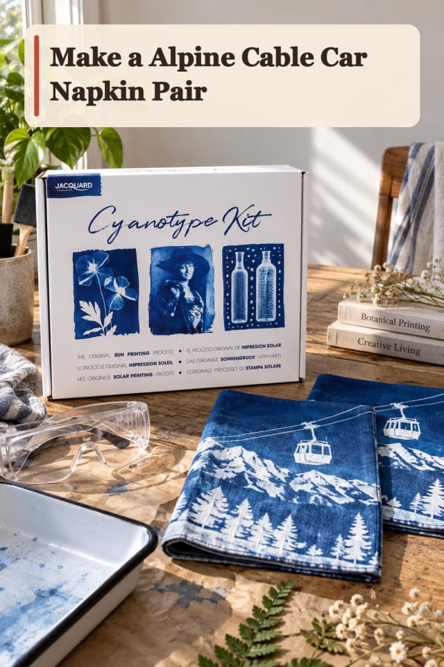 Alpine Cable Car Napkin Pair — Cyanotype Project Inspiration maker-lifestyle pin