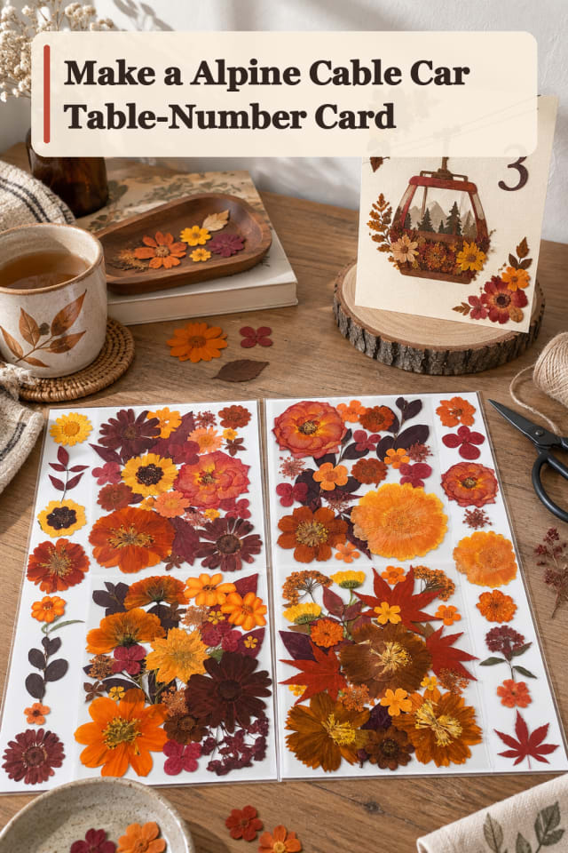 Alpine Cable Car Table Number Card — Flower Press Project Inspiration maker-lifestyle pin