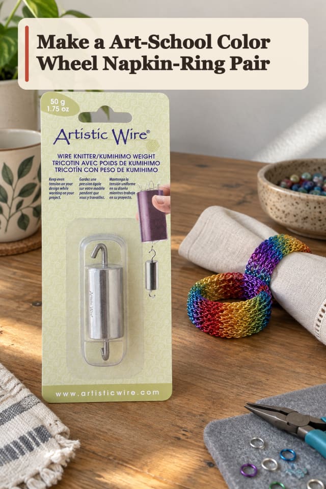 Art School Color Wheel Napkin Ring Pair — Kumihimo Project Inspiration maker-lifestyle pin