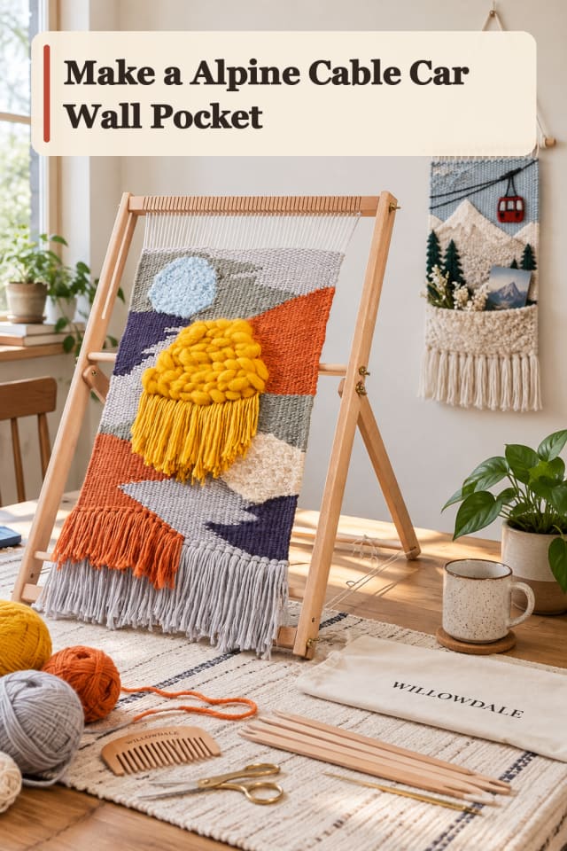 Alpine Cable Car Wall Pocket — Loom Weaving Project Inspiration maker-lifestyle pin