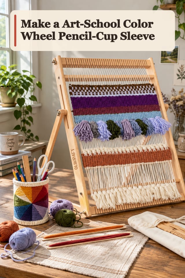 Art School Color Wheel Pencil Cup Sleeve — Loom Weaving Project Inspiration maker-lifestyle pin
