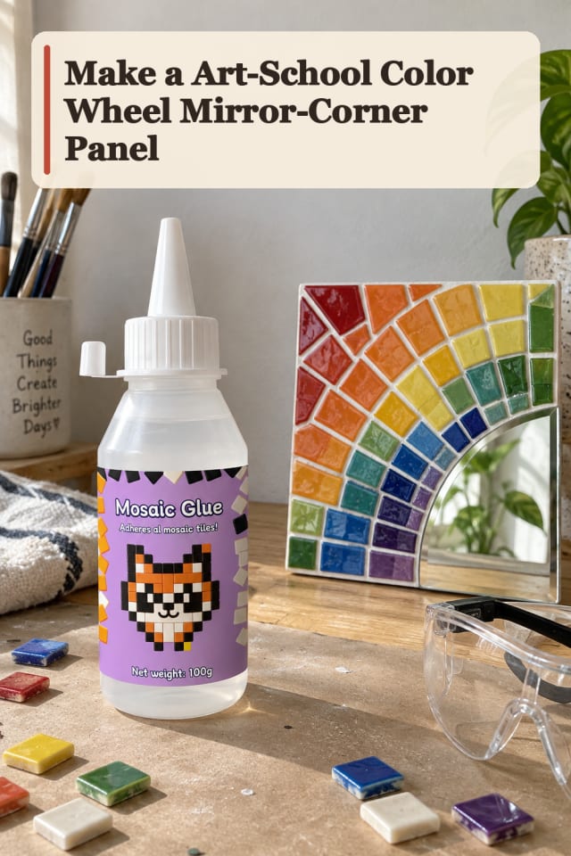 Art School Color Wheel Mirror Corner Panel — Mosaic Project Inspiration maker-lifestyle pin