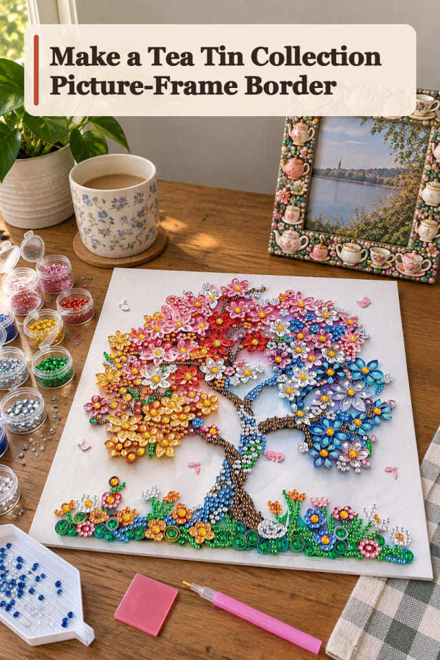 Tea Tin Collection Picture Frame Border — Mosaic Project Inspiration maker-lifestyle pin