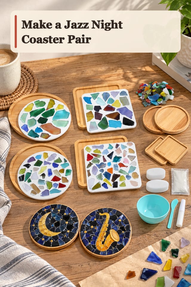 Jazz Night Coaster Pair — Mosaic Project Inspiration maker-lifestyle pin