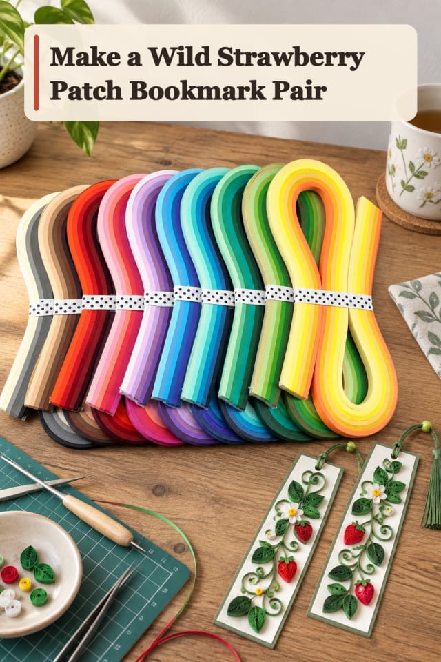 Wild Strawberry Patch Bookmark Pair — Paper Quilling Project Inspiration maker-lifestyle pin