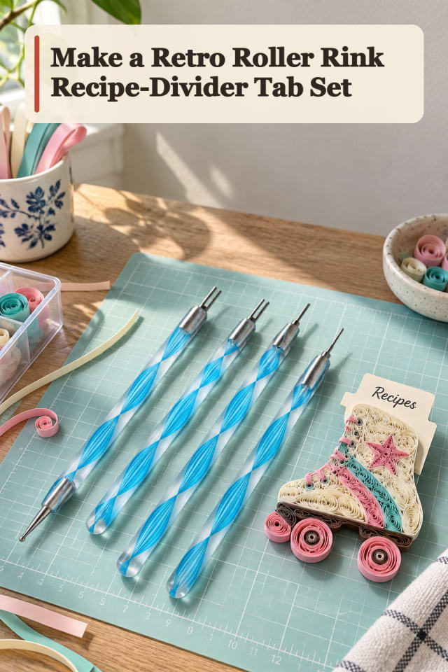 Retro Roller Rink Recipe Divider Tab Set — Paper Quilling Project Inspiration maker-lifestyle pin