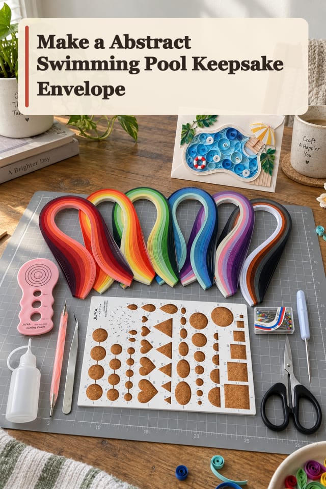 Abstract Swimming Pool Keepsake Envelope — Paper Quilling Project Inspiration maker-lifestyle pin