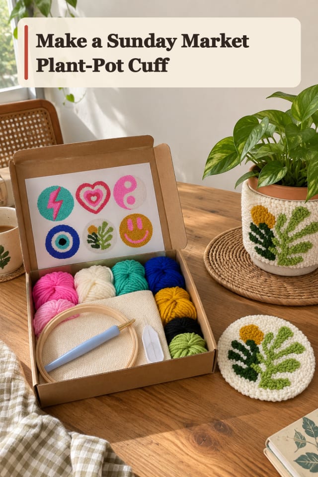 Sunday Market Plant Pot Cuff — Punch Needle Project Inspiration maker-lifestyle pin