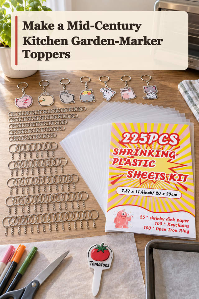Mid Century Kitchen Garden Marker Toppers — Shrink Plastic Project Inspiration maker-lifestyle pin