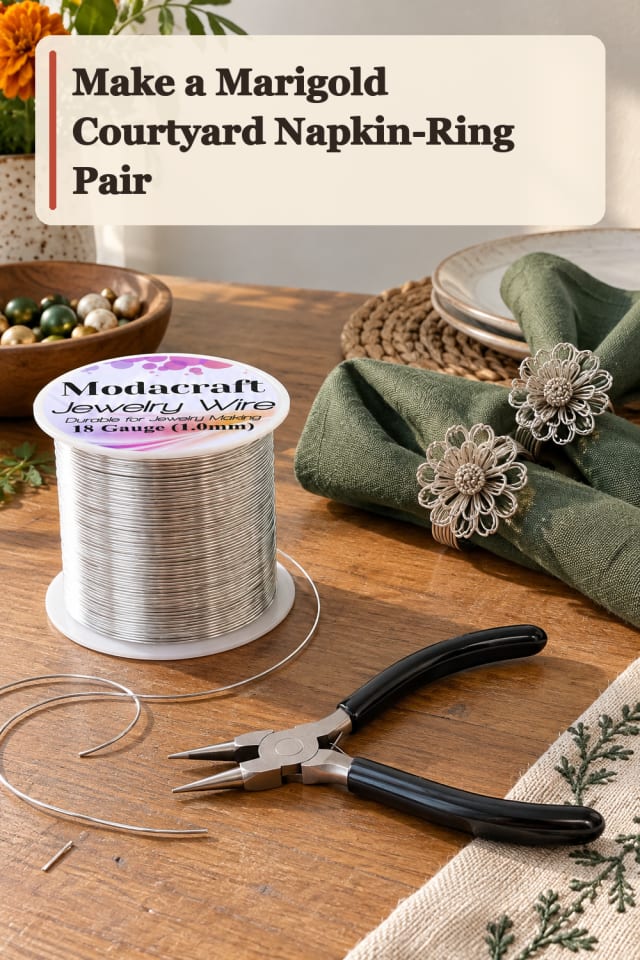 Marigold Courtyard Napkin Ring Pair — Wire Art Project Inspiration maker-lifestyle pin