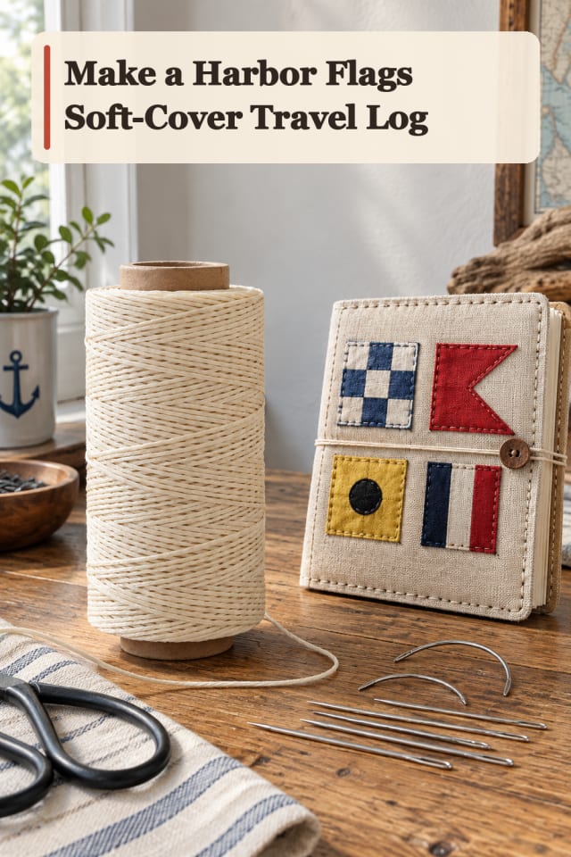Harbor Flags Soft Cover Travel Log — Bookbinding Project Inspiration maker-lifestyle pin