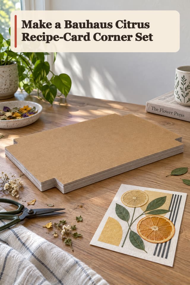 Bauhaus Citrus Recipe Card Corner Set — Flower Press Project Inspiration maker-lifestyle pin