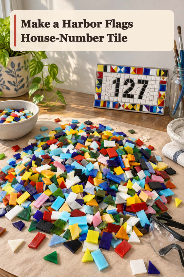 Harbor Flags House Number Tile — Mosaic Project Inspiration maker-lifestyle pin
