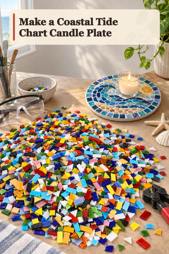 Coastal Tide Chart Candle Plate — Mosaic Project Inspiration maker-lifestyle pin